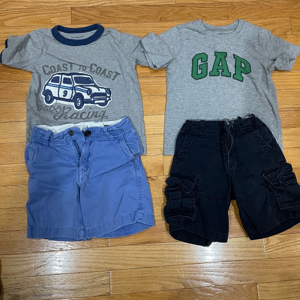 GAP Kids Gray and Blue T-Shirt Set with Shorts